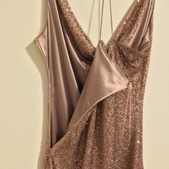 NWT PARKER BLACK Bronzed Rose Sequins Dress - Picture 5 of 12